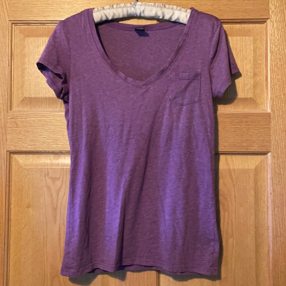 purple v-neck